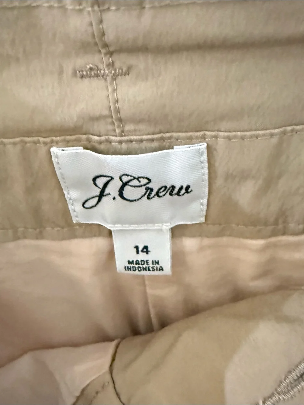 J. Crew Khaki Paperbag Waist A-Line Skirt with Tie